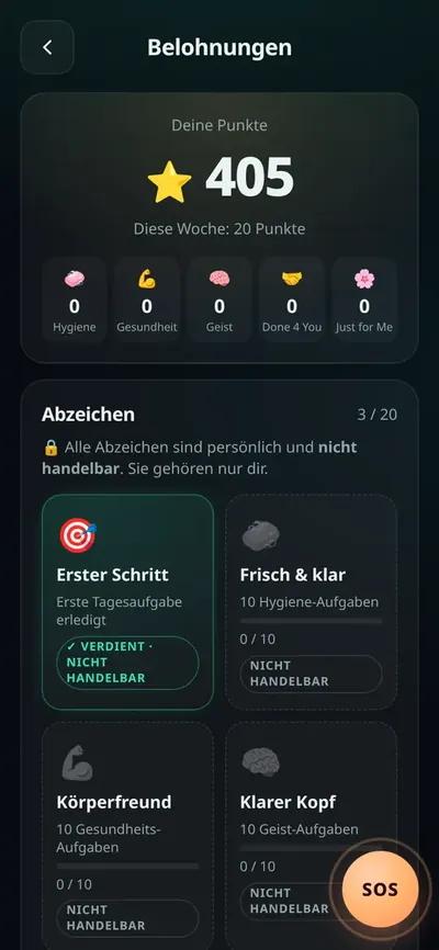 Belohnungen mit Punkten und Abzeichen