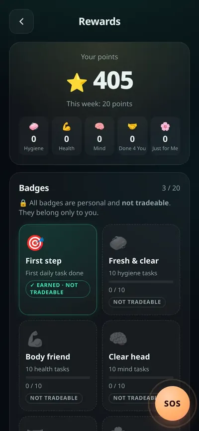 Récompenses avec points et badges
